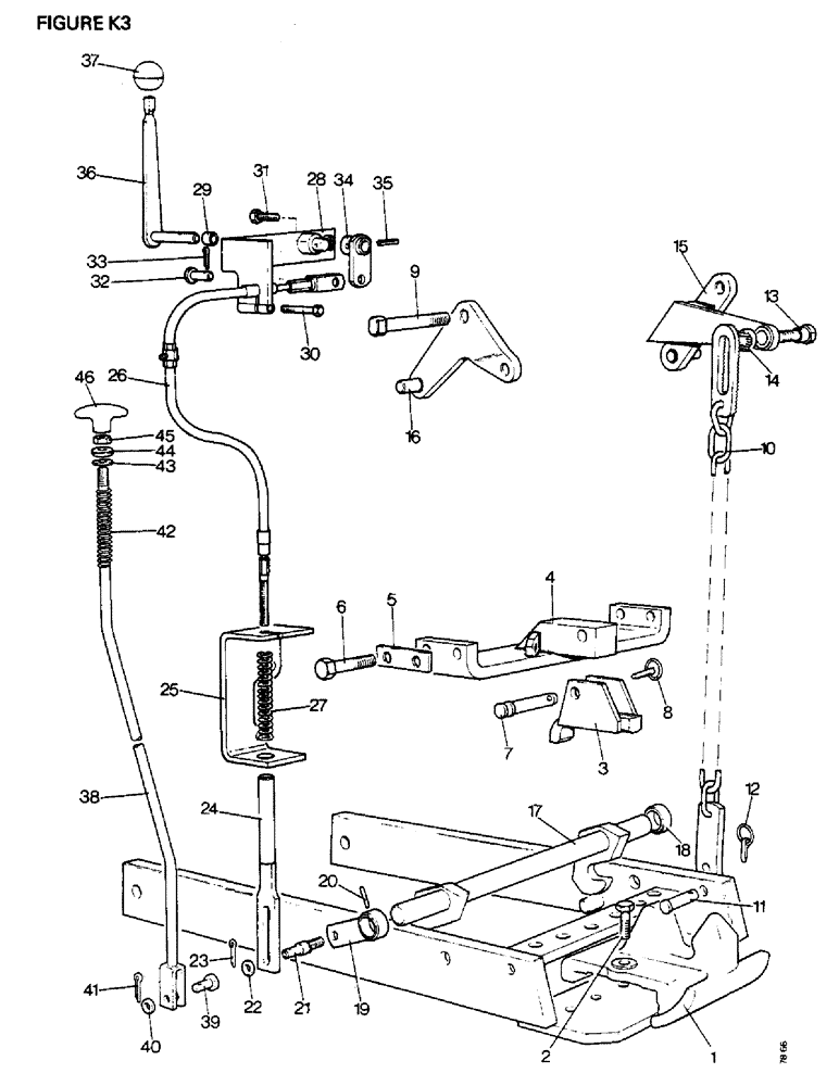 Схема запчастей Case IH 1410 - (K3-1) - DRAWBARS AND HITCHES, PICK UP HITCH Drawbars & Hitches