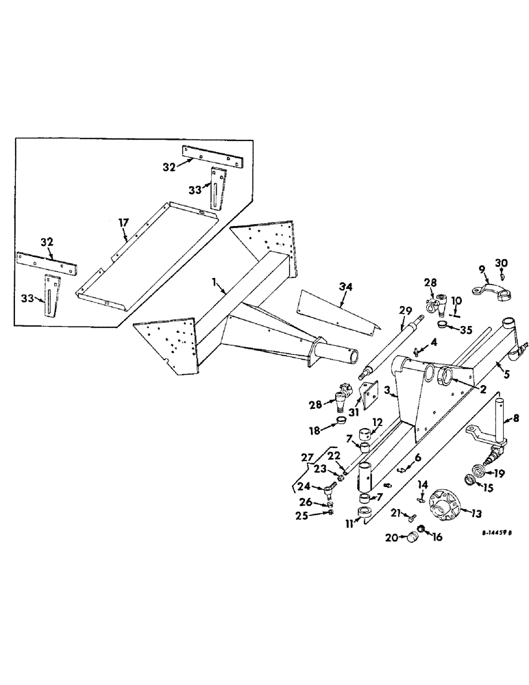 Схема запчастей Case IH 315 - (J-04) - STEERING MECHANISM, GUIDE WHEEL AXLE AND SHIELD Steering Mechanism