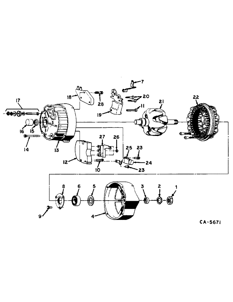 Схема запчастей Case IH 715 - (08-09) - ELECTRICAL, ALTERNATOR GENERATOR, SERIAL NO. 24122 AND ABOVE (06) - ELECTRICAL