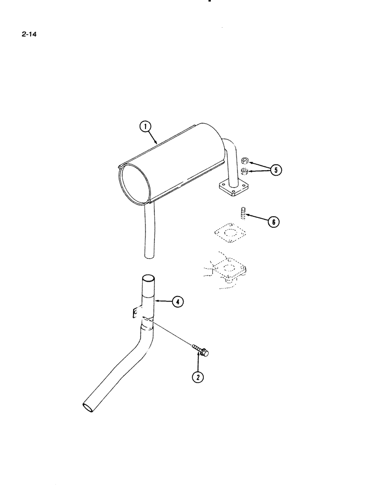 Схема запчастей Case IH 1130 - (2-14) - MUFFLER (02) - ENGINE