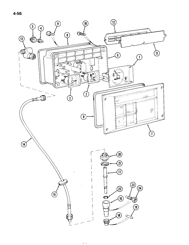 Схема запчастей Case IH 1194 - (4-56) - INSTRUMENT CLUSTER AND ENGINE TACHOMETER (04) - ELECTRICAL SYSTEMS