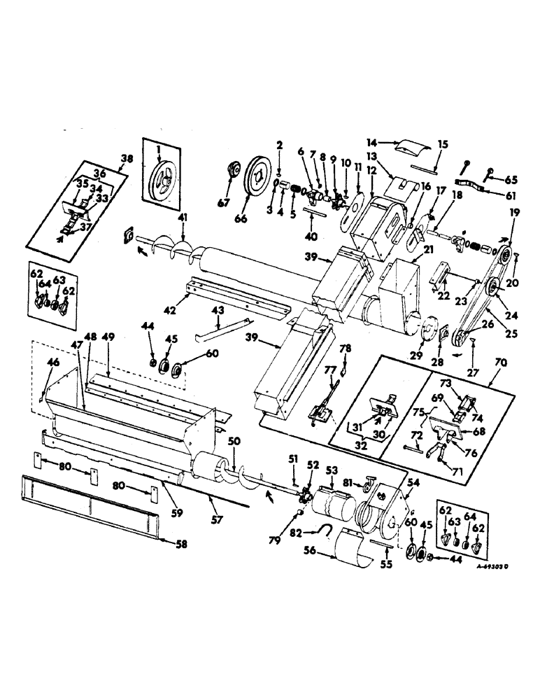 Схема запчастей Case IH 303 - (090) - TAILINGS ELEVATOR AND DRIVE CHAIN FLIGHT, STEEL, SPECIAL (66) - THRESHING