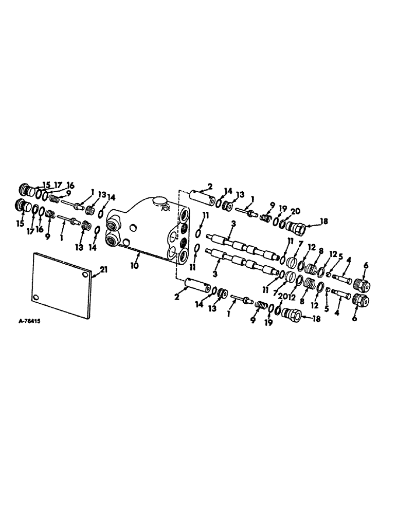 Схема запчастей Case IH 815 - (10-40) - HYDRAULICS, GRAIN TANK UNLOADER TUBE VALVE (07) - HYDRAULICS