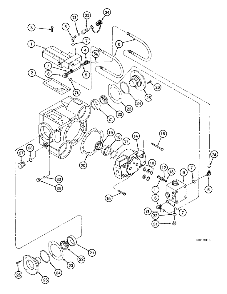 Схема запчастей Case IH 2188 - (6-44) - HYDROSTATIC MOTOR ASSEMBLY, TWO SPEED, CORN, GRAIN OR RICE, PRIOR TO COMBINE S/N JJC0193725 (03) - POWER TRAIN