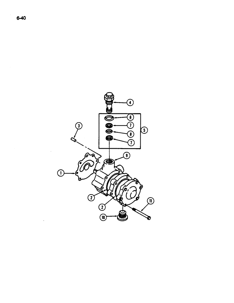 Схема запчастей Case IH 1844 - (6-40) - HYDROSTATIC PUMP, CHARGE PUMP (03) - POWER TRAIN