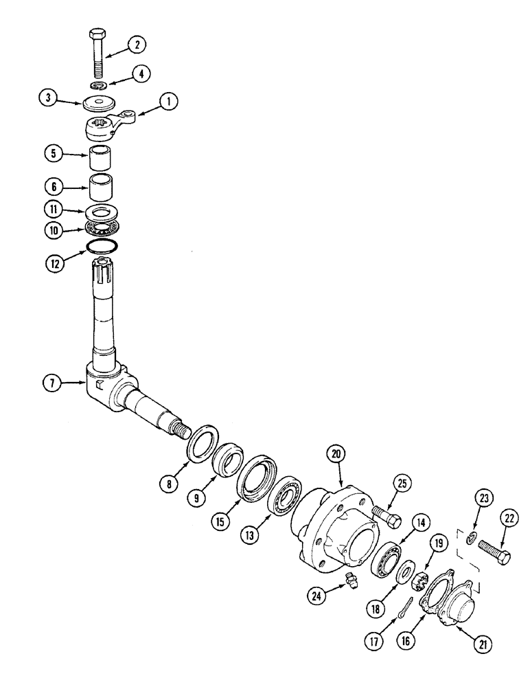 Схема запчастей Case IH 1494 - (5-130) - STUB AXLES AND FRONT HUBS, TWO WHEEL DRIVE (05) - STEERING