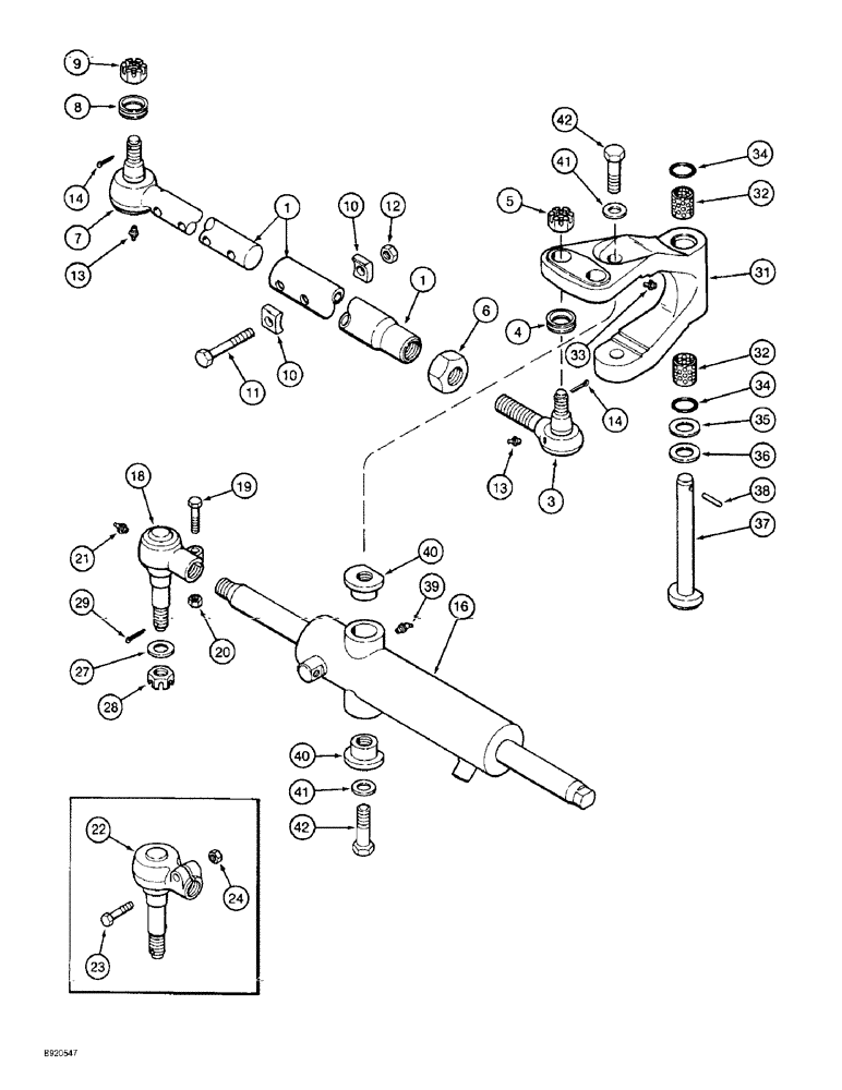 Схема запчастей Case IH 2022 - (5-38) - STEERING AXLE TIE RODS AND STEERING LINKAGE (04) - STEERING