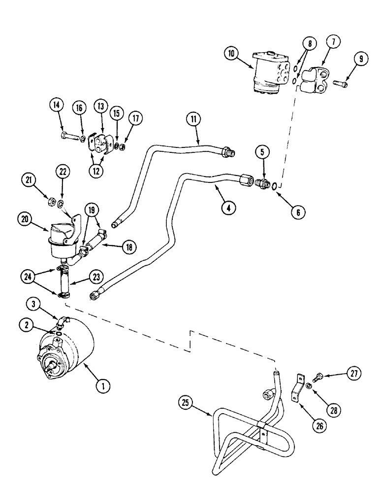 Схема запчастей Case IH 1494 - (5-116) - STEERING PUMP AND TUBES, TRACTORS WITH CAB (05) - STEERING