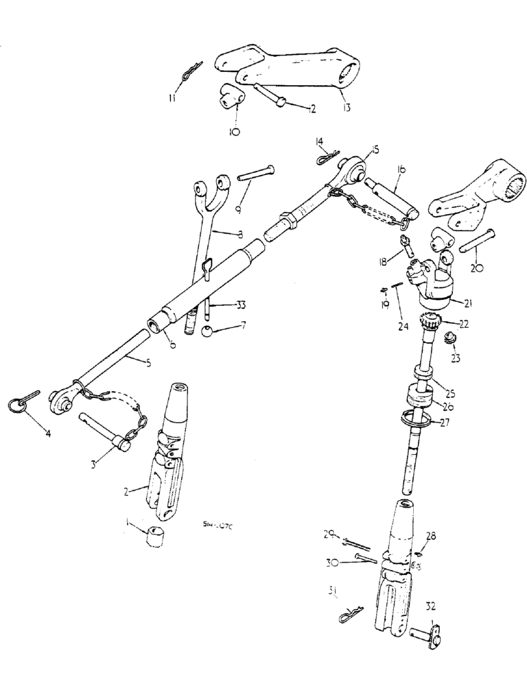 Схема запчастей Case IH HYDRO 84 - (09-002) - THREE-POINT HITCH (12) - FRAME