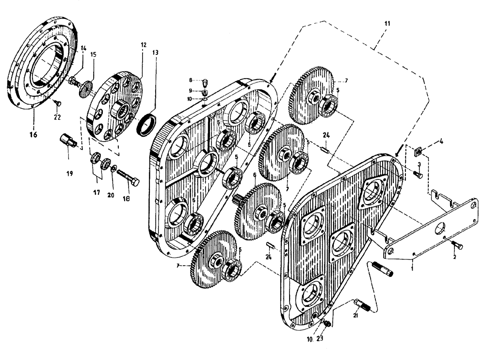 Схема запчастей Case IH 7700 - (C02[15]) - 4 HOLE GEARBOX, UP TO AND INCLUDING SERIAL # 7477 Engine & Engine Attachments