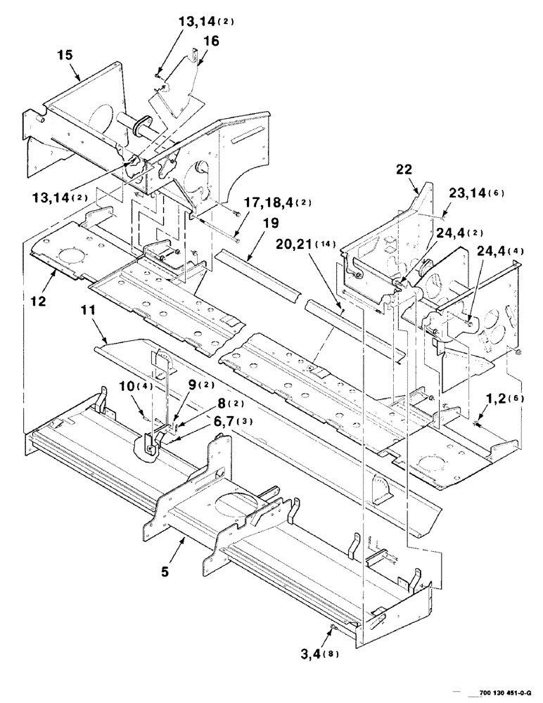 Схема запчастей Case IH 8315 - (7-08) - HEADER FRAME ASSEMBLY (09) - CHASSIS