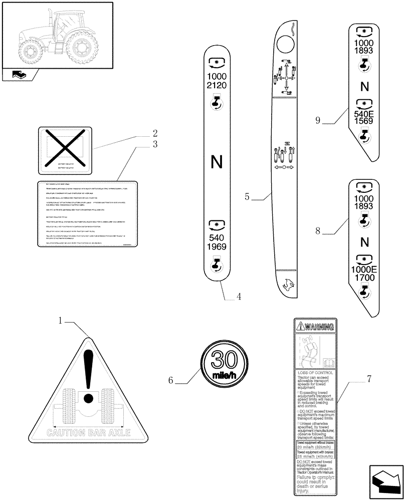 Схема запчастей Case IH PUMA 195 - (1.98.0/01[02]) - DECALS (13) - DECALS