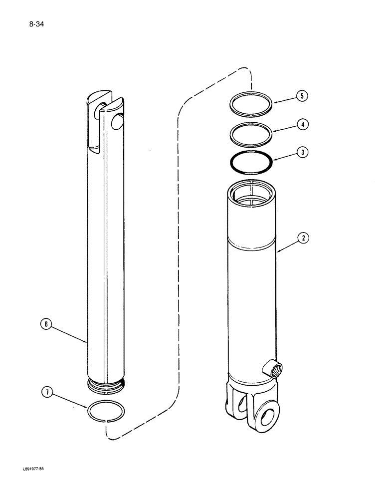 Схема запчастей Case IH 6300 - (8-34) - LIFT CYLINDER ASSEMBLY, MARKER LIFT, 145622C91 (08) - HYDRAULICS