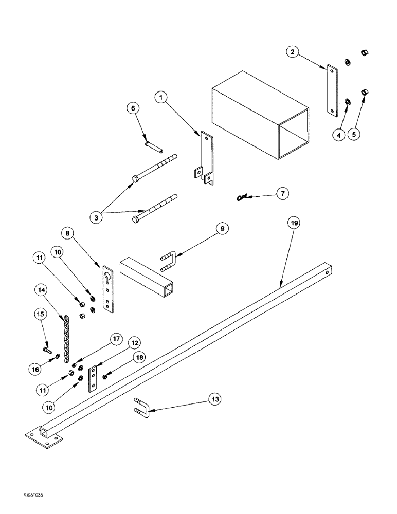 Схема запчастей Case IH 5400 - (9-102) - SPRING TOOTH HARROW ATTACHMENT, MOUNTING HARDWARE (09) - CHASSIS