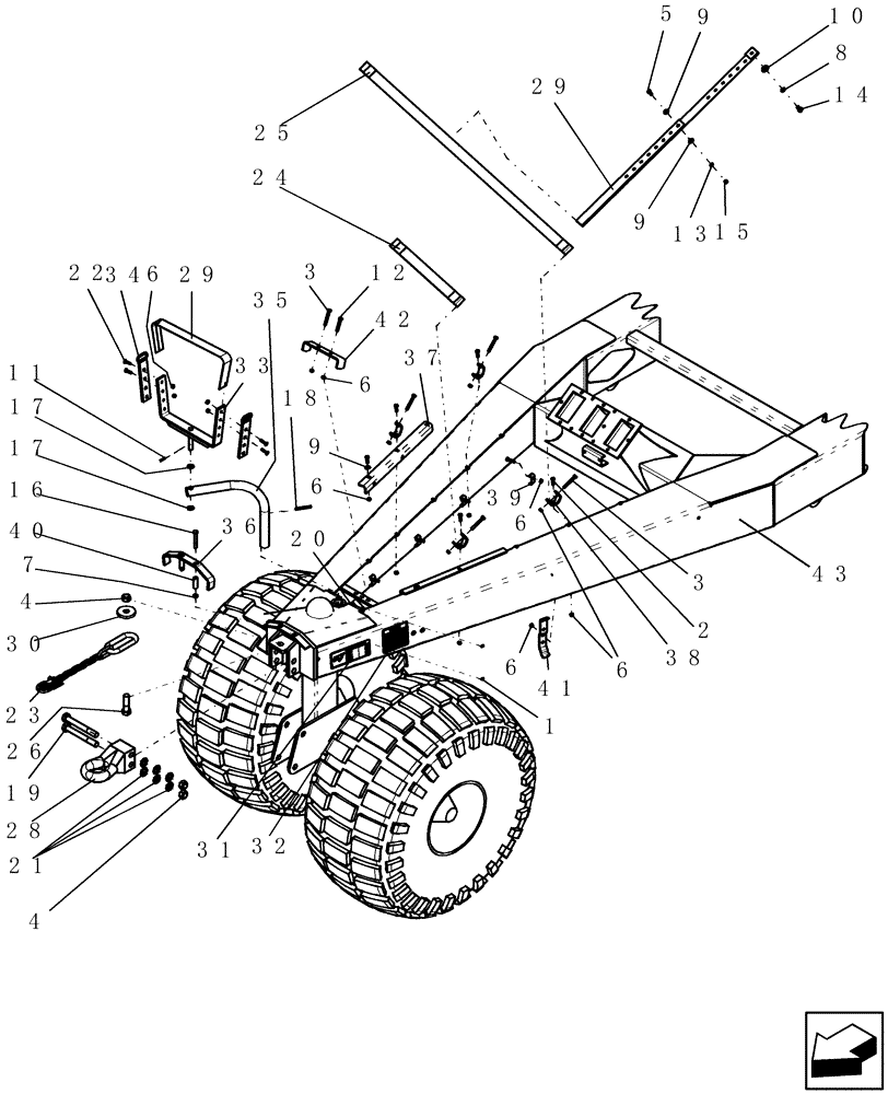 Схема запчастей Case IH 2330 - (39.100.01) - FRONT FRAME - TOW BEHIND (39) - FRAMES AND BALLASTING