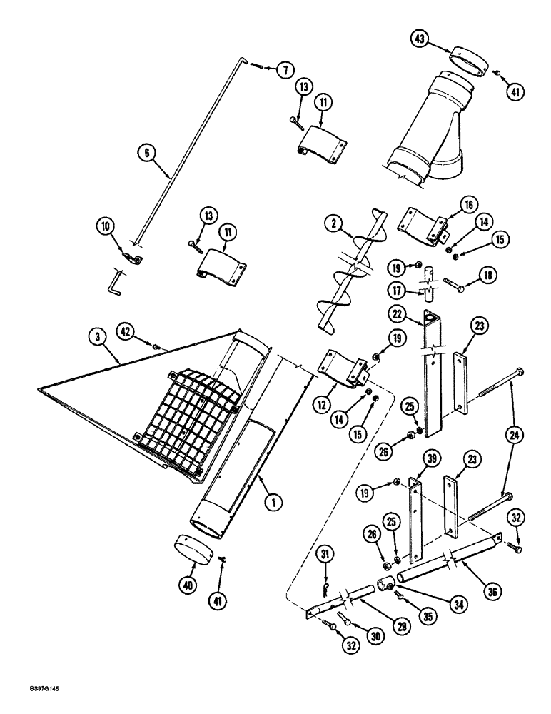 Схема запчастей Case IH 900 - (9-276) - VERTICAL QUICK-FILL AUGER, CYCLO AIR AND PLATE TRAILING, ALL ROW SIZES (09) - CHASSIS/ATTACHMENTS