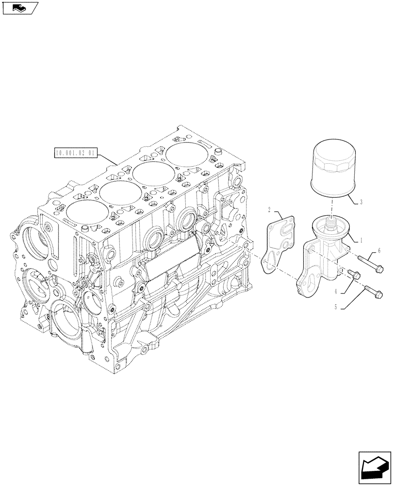 Схема запчастей Case IH FARMALL 65A - (10.304.03[01]) - ENGINE OIL FILTER (10) - ENGINE