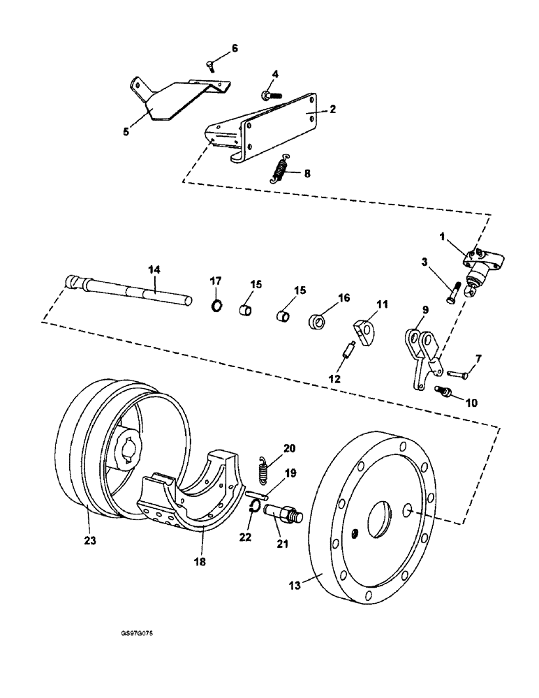 Схема запчастей Case IH 1210 - (7-10) - SLAVE CYLINDERS AND BRAKE SHOES, 1210Q, 1212Q, 1210SK AND 1212SK TRACTORS FOR EUROPE ONLY (07) - BRAKES