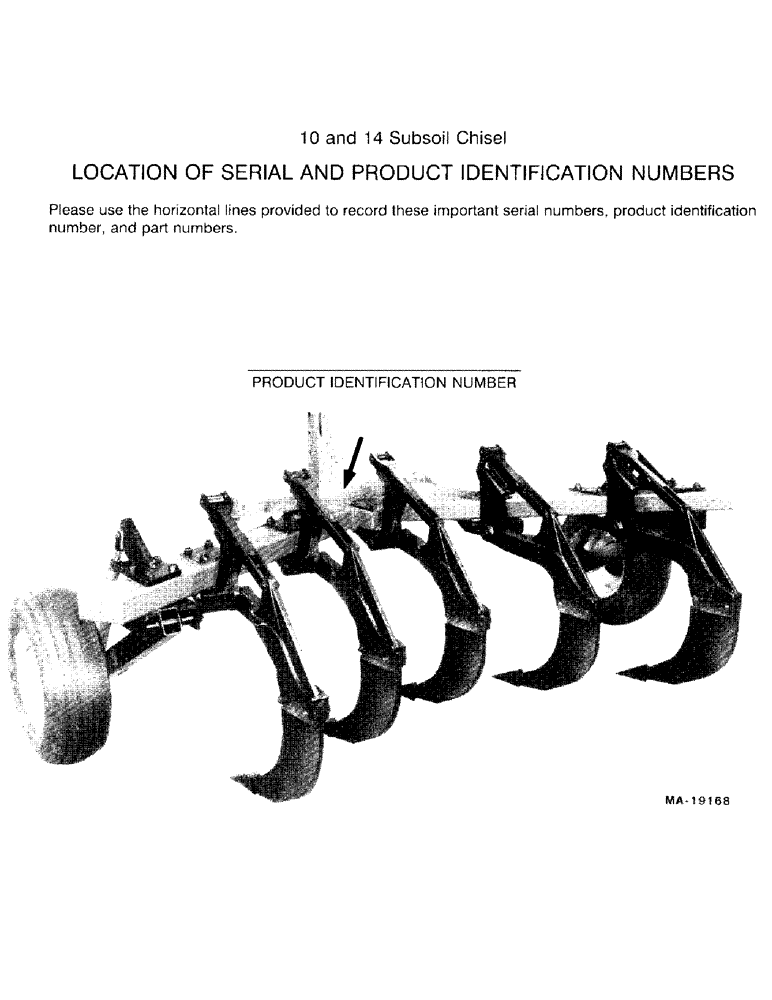 Схема запчастей Case IH 10 - (1-02) - LOCATION OF SERIAL AND PRODUCT IDENTIFICATION NUMBERS (00) - PICTORIAL INDEX