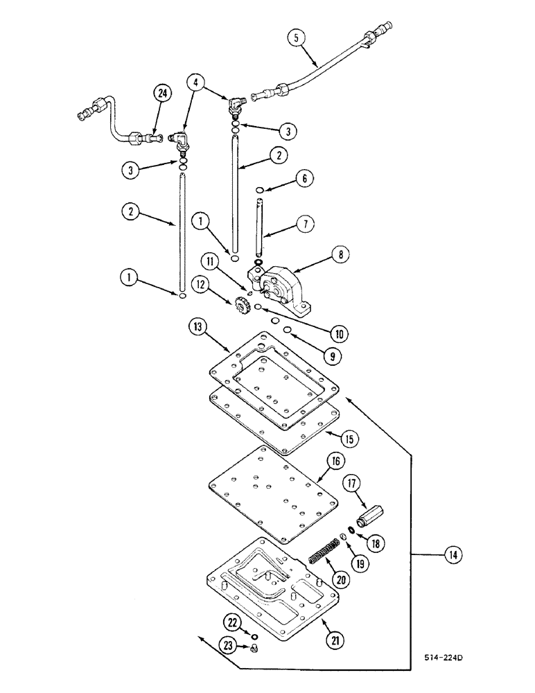 Схема запчастей Case IH 685 - (8-608) - HYDRAULIC PUMP AND CONNECTIONS, 685 : -13595 885 : -3401 VERSION W/ TORQUE AMPLIFIER (08) - HYDRAULICS