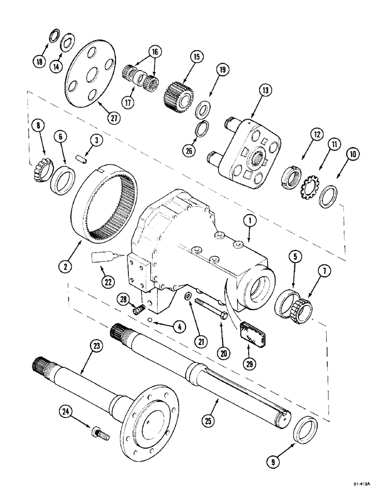 Схема запчастей Case IH 5150 - (6-052) - REAR AXLE (06) - POWER TRAIN