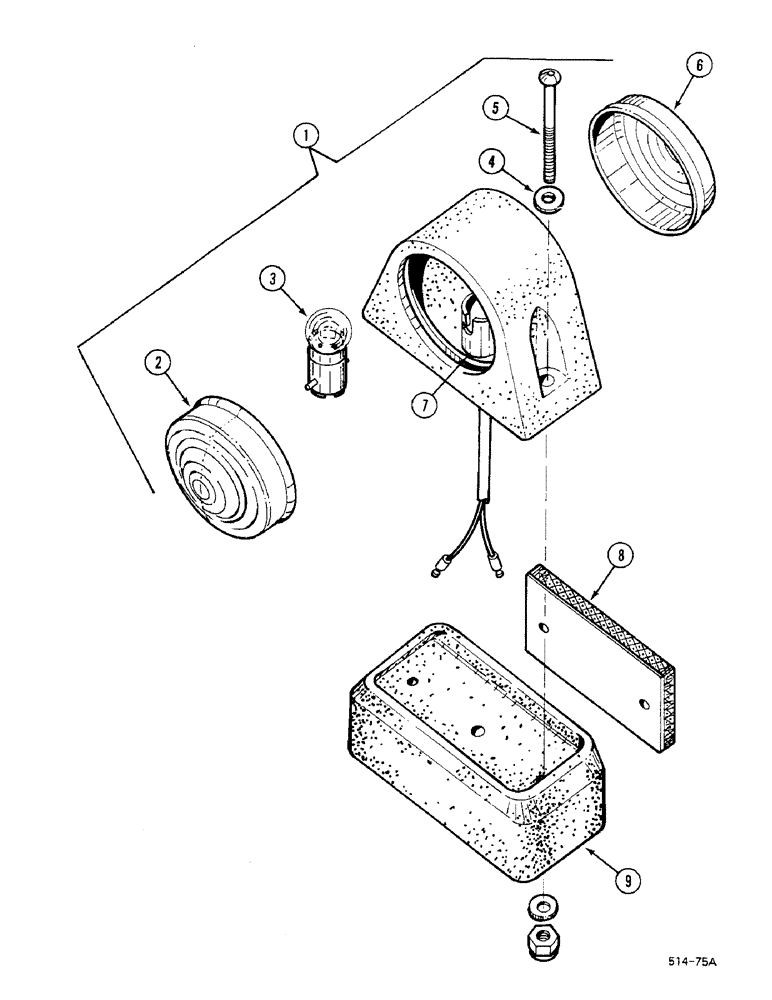 Схема запчастей Case IH 685 - (4-198) - FENDER WIRING AND LIGHTS, VERSION WITH CROWN TOP FENDERS (04) - ELECTRICAL SYSTEMS