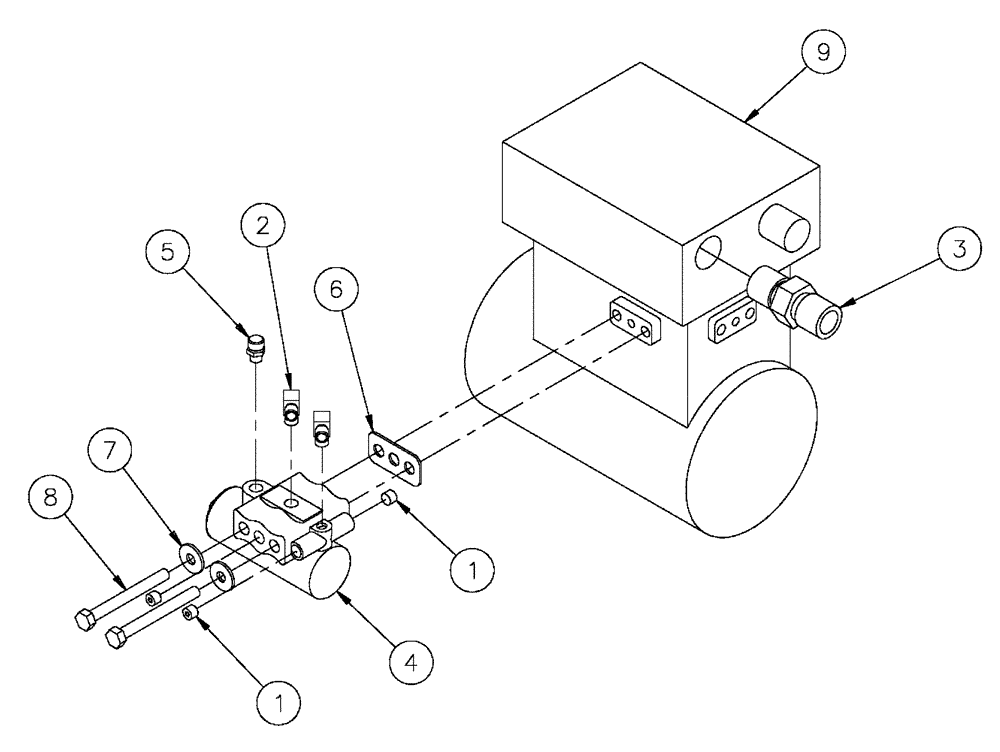 Схема запчастей Case IH FLX3330B - (07-004) - AIR COMPRESSOR GROUP (FLX3300B CASE ENGINE) Pneumatics