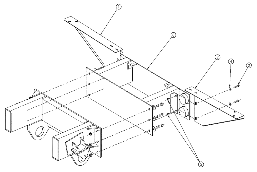 Схема запчастей Case IH 437 - (05-003) - EXTENSION GROUP, 4 MID Extensions & Mount Group