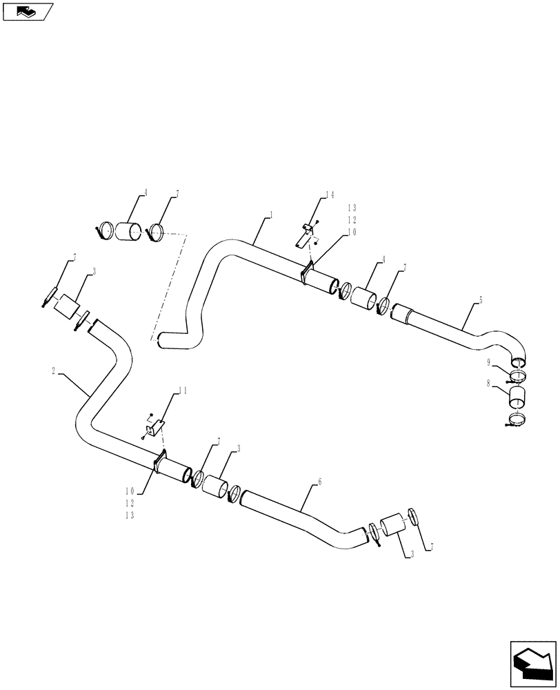 Схема запчастей Case IH 635 - (10.310.02) - CHARGE AIR COOLER TUBE ASSEMBLY (10) - ENGINE