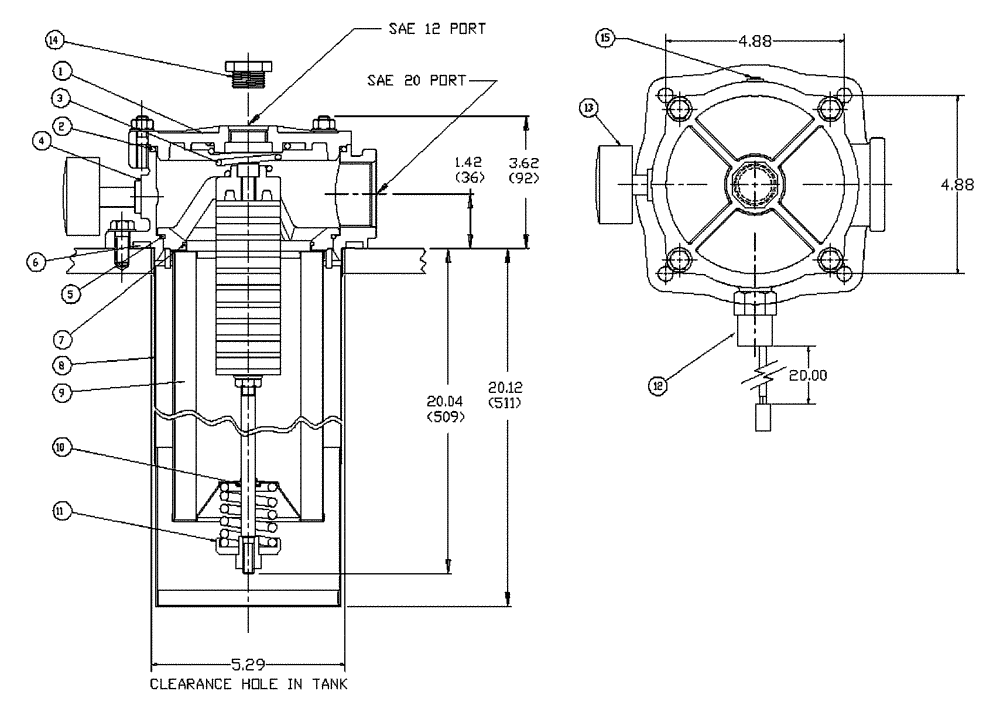 Схема запчастей Case IH PATRIOT 150 - (06-015) - AUX SYSTEM IN/TANK RETURN FILTER Hydraulic Plumbing