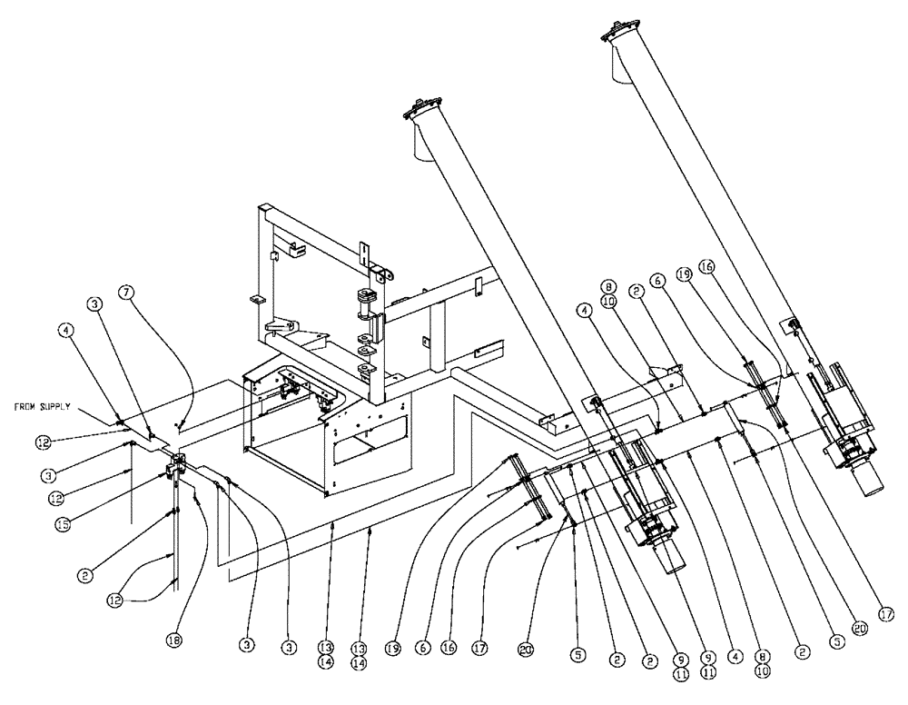 Схема запчастей Case IH 438 - (02-041) - 6” AUGER PNEUMATIC GROUP, DOUBLE & TRIPLE BIN, 37 & 50 CU. FT Bin Group