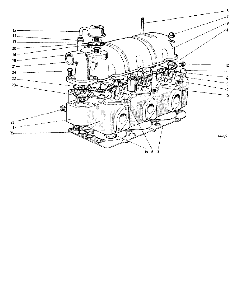 Схема запчастей Case IH 880B - (010) - CYLINDER HEAD (01) - ENGINE