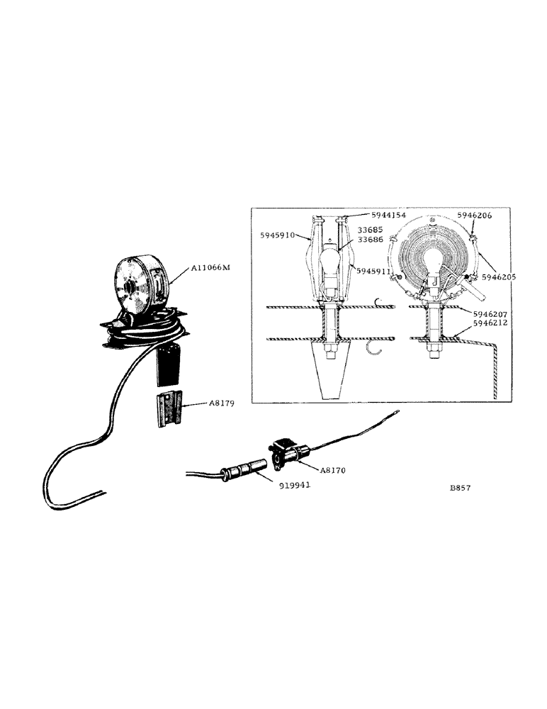 Схема запчастей Case IH 800 - (251) - WARNING LAMP ATTACHMENT (55) - ELECTRICAL SYSTEMS