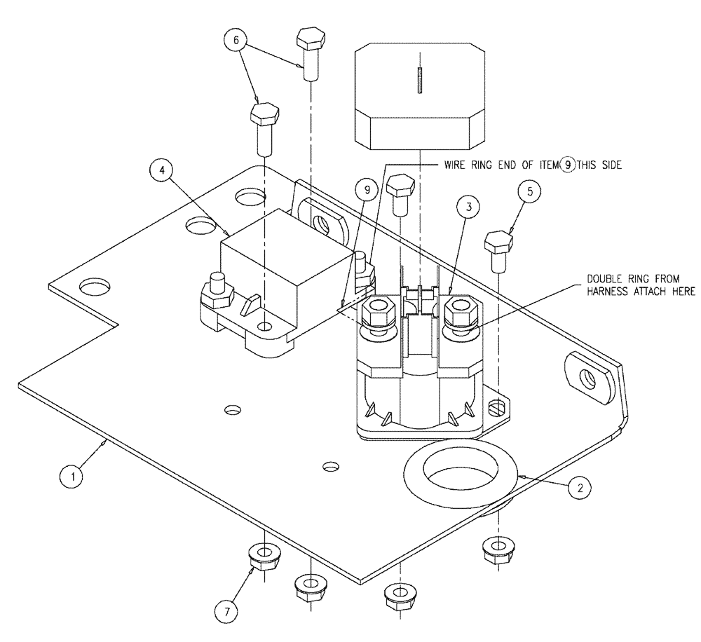 Схема запчастей Case IH SPX3200 - (03-036) - SOLENOID MOUNT ASSEMBLY (01) - ENGINE