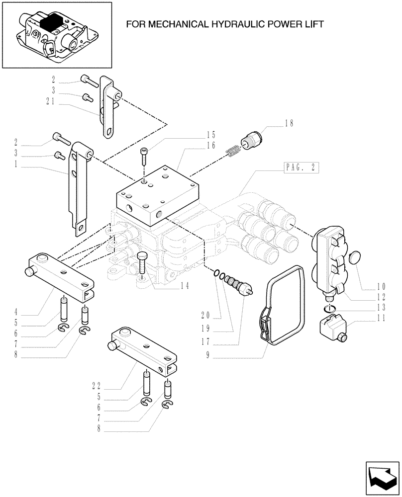 Схема запчастей Case IH MXU110 - (1.82.7/15[01]) - (VAR.349) 2 CONTROL VALVES CCLS (EDC) AND RELEVANT PARTS (07) - HYDRAULIC SYSTEM