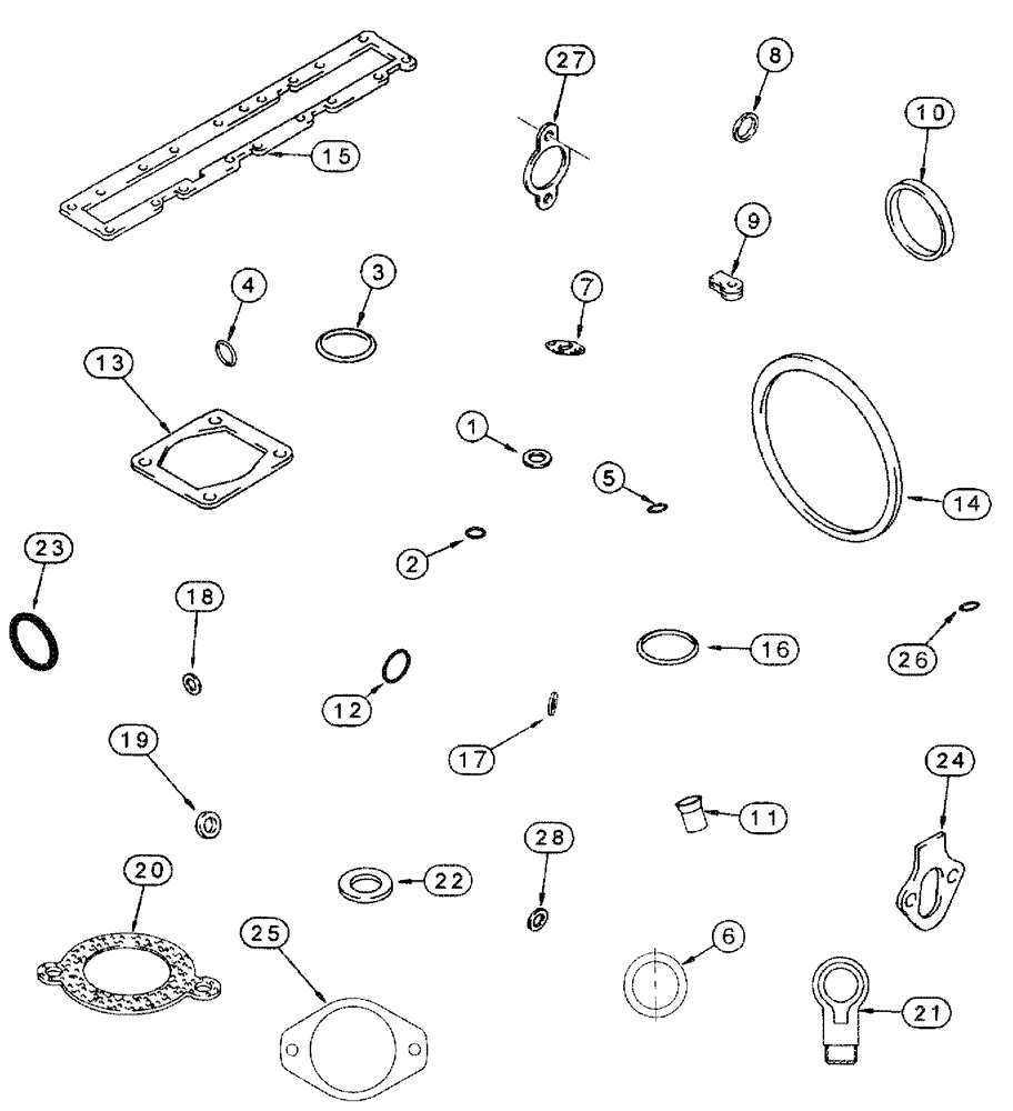 Схема запчастей Case IH SPX4260 - (03-024) - BASIC ENGINE GASKET KIT (01) - ENGINE