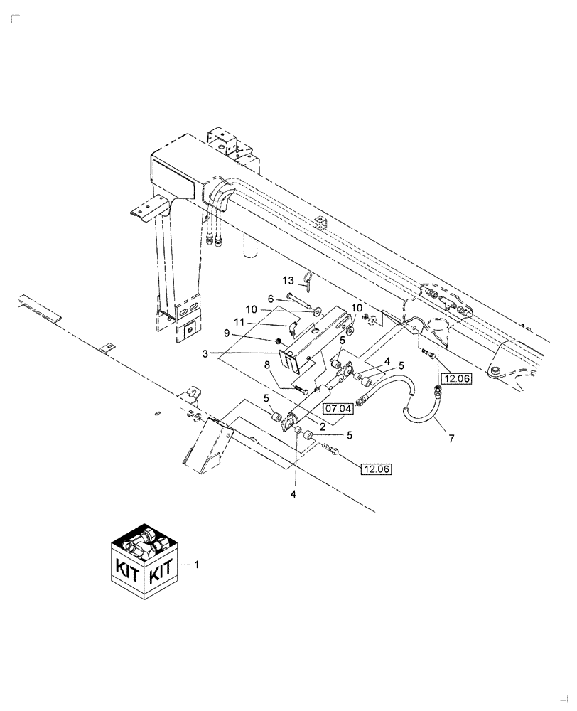 Схема запчастей Case IH DC92F - (18.01) - KIT, HYDRAULIC TILT (18) - ACCESSORIES