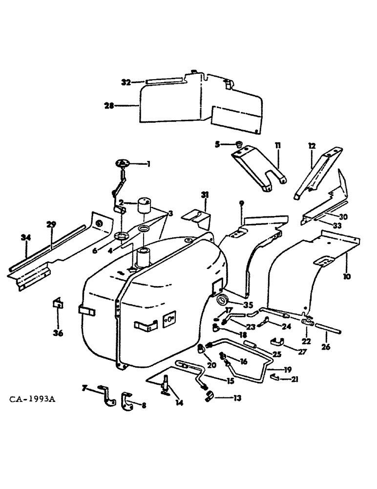 Схема запчастей Case IH HYDRO 100 - (12-10) - POWER, FUEL TANK, SUPPORTS AND TUBING, 1066, 1466 AND HYDRO 100 TRACTORS Power