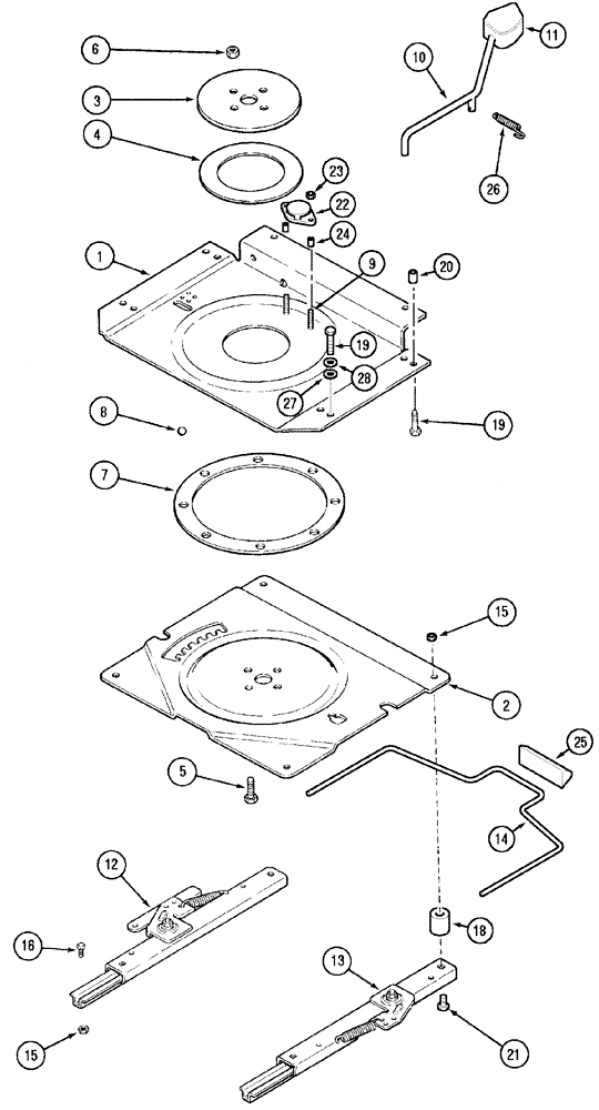 Схема запчастей Case IH MX170 - (09-49) - SWIVEL SEAT (90) - PLATFORM, CAB, BODYWORK AND DECALS