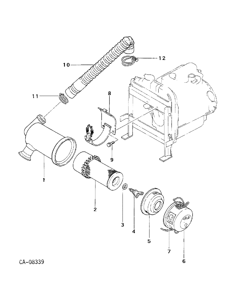 Схема запчастей Case IH 244 - (12-03) - POWER, AIR CLEANER, 244 AND 254 Power