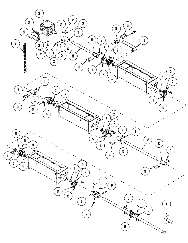 Схема запчастей Case IH 3503 - (E16) - METER DRIVE LINE - 3503 