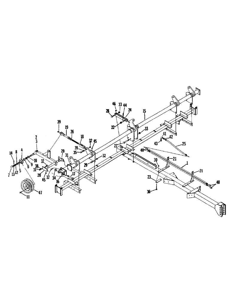 Схема запчастей Case IH 1200W-SERIES - (068) - RAISING SHAFT AND AXLES, POLE 