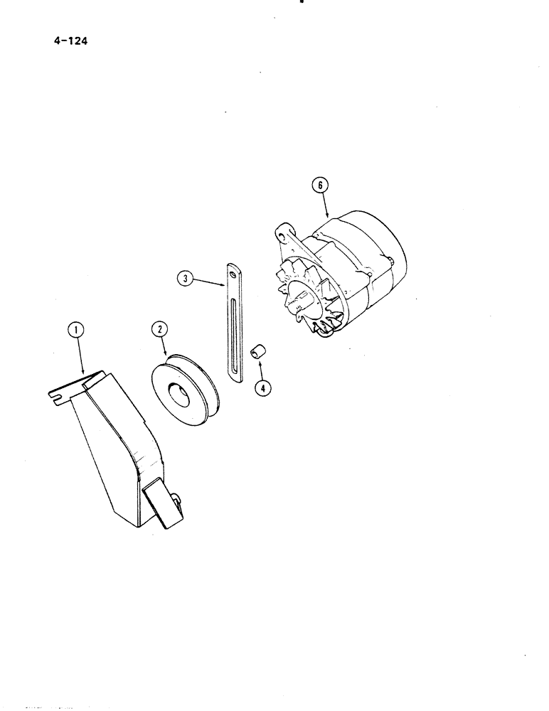 Схема запчастей Case IH 485 - (4-124) - ALTERNATOR AND CONNECTIONS (04) - ELECTRICAL SYSTEMS