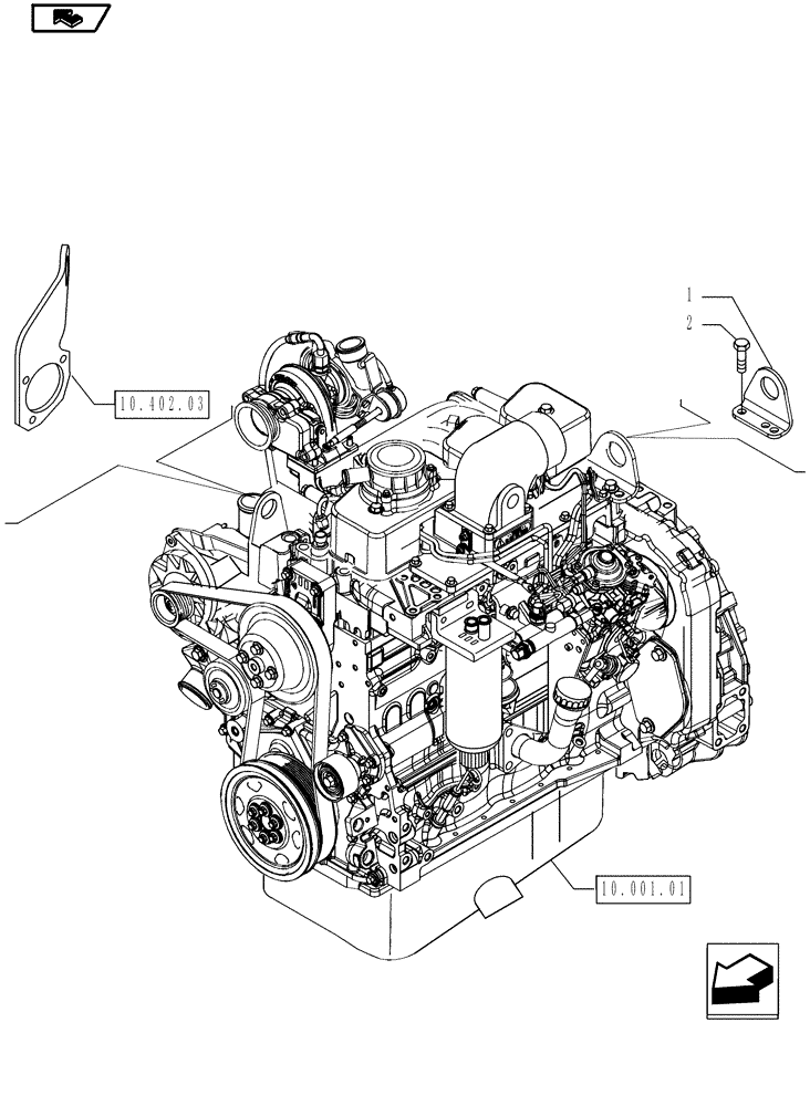 Схема запчастей Case IH P85 - (10.012.02) - HOOKS - ENGINE (10) - ENGINE