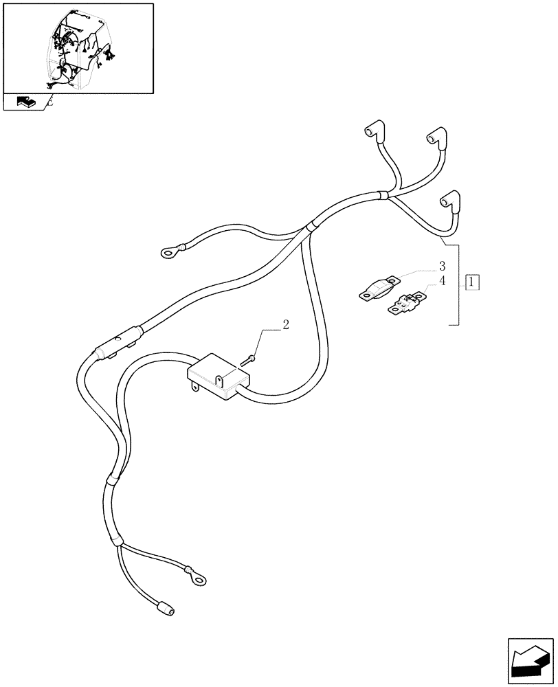 Схема запчастей Case IH PUMA 225 - (1.75.4[11]) - BATTERY TO CAB SUPPLY CABLE (06) - ELECTRICAL SYSTEMS