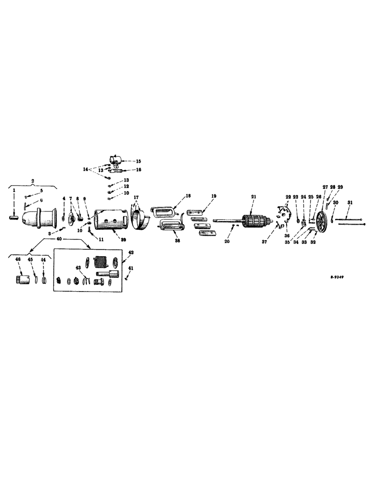 Схема запчастей Case IH 400-SERIES - (122) - ELECTRICAL SYSTEM, CARBURETED ENGINE, CRANKING MOTOR, DELCO-REMY, 12 VOLT (06) - ELECTRICAL SYSTEMS