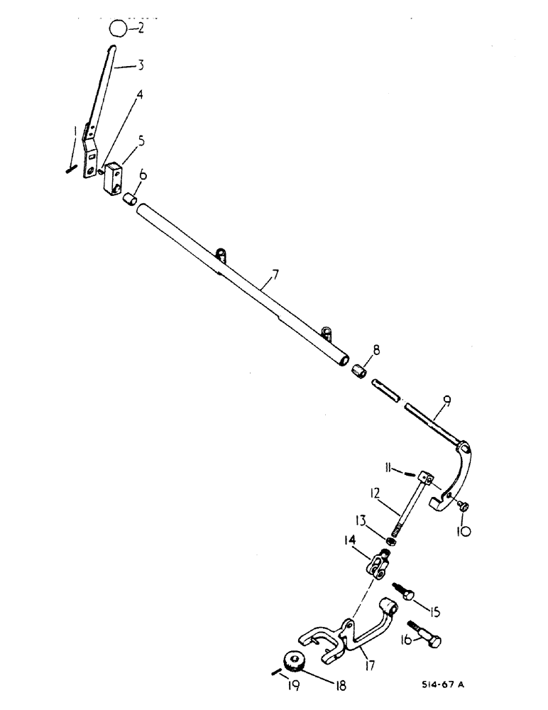 Схема запчастей Case IH 784 - (07-40) - DRIVE TRAIN, POWER TAKE OFF LEVER AND CONNECTIONS, Z PATTERN SHIFT (04) - Drive Train