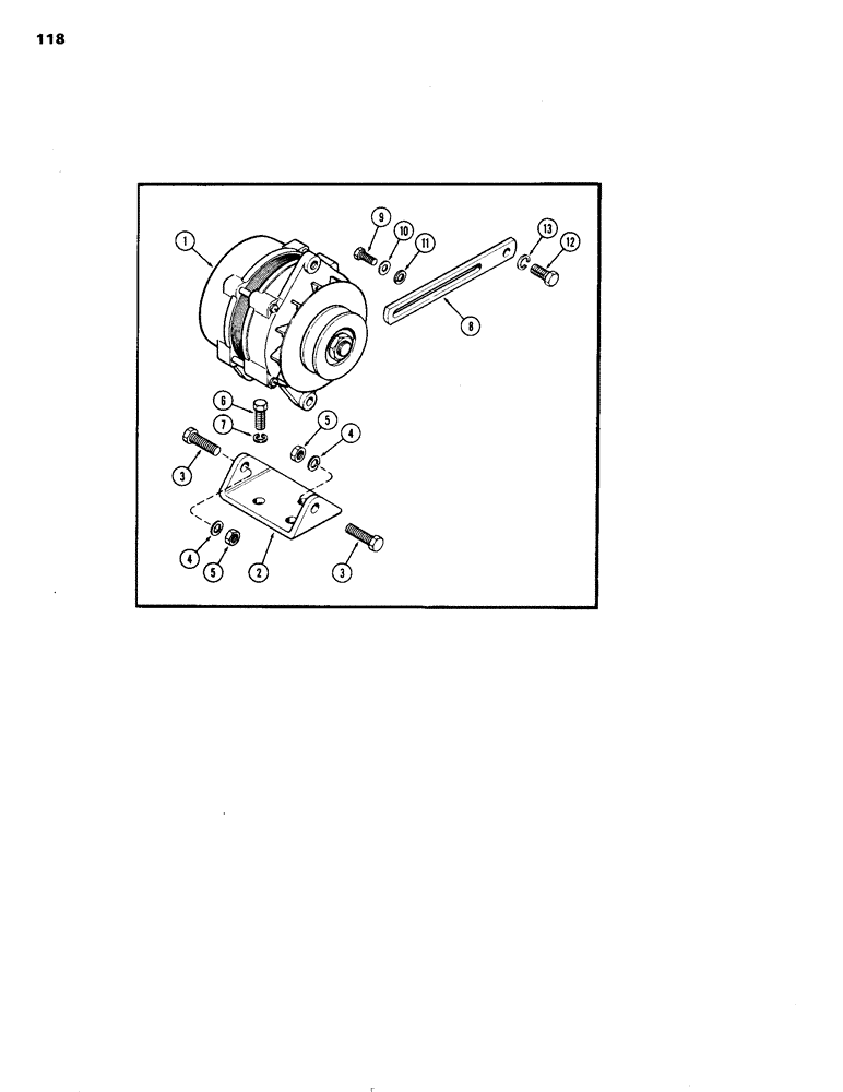 Схема запчастей Case IH 504DT - (118) - ALTERNATOR MOUNTING, 12 VOLT, 55 AMP., C (55) - ELECTRICAL SYSTEMS