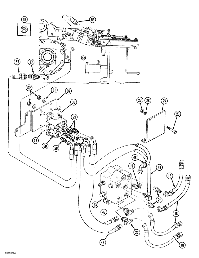 Схема запчастей Case IH L550 - (8-096) - HYDRAULICS - EXTERNAL VALVE (2 FUNCTION C70 - C100), W/ SELF LEVELING (08) - HYDRAULICS