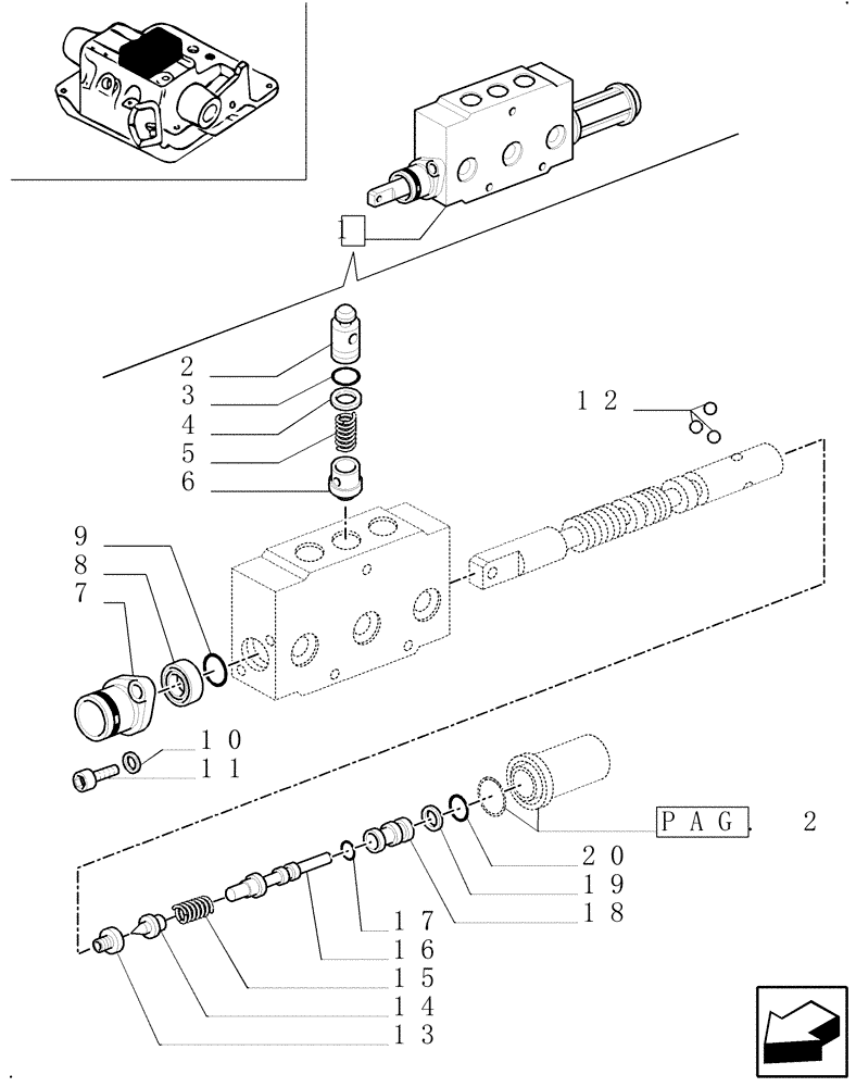 Схема запчастей Case IH MXM140 - (1.82.7/01B[01]) - DOUBLE-ACTING EXTERNAL CONTROL VALVE W/FLOAT AND AUTOMATIC CUTOUT BREAKDOWN - C5500 (07) - HYDRAULIC SYSTEM